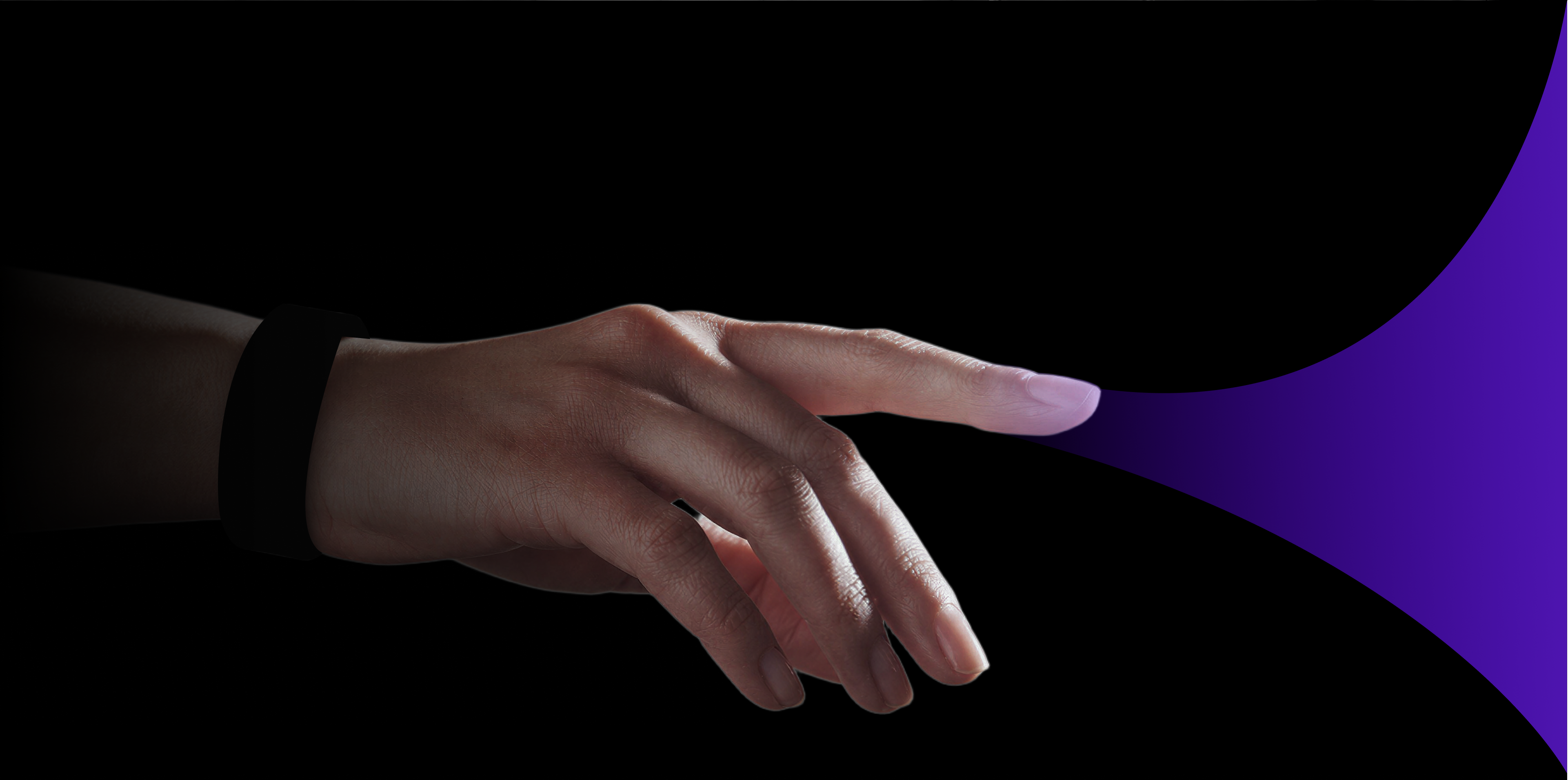 A fingertip connecting with an open digital interface